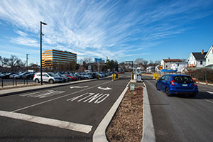 UConn Stamford campus parking lot